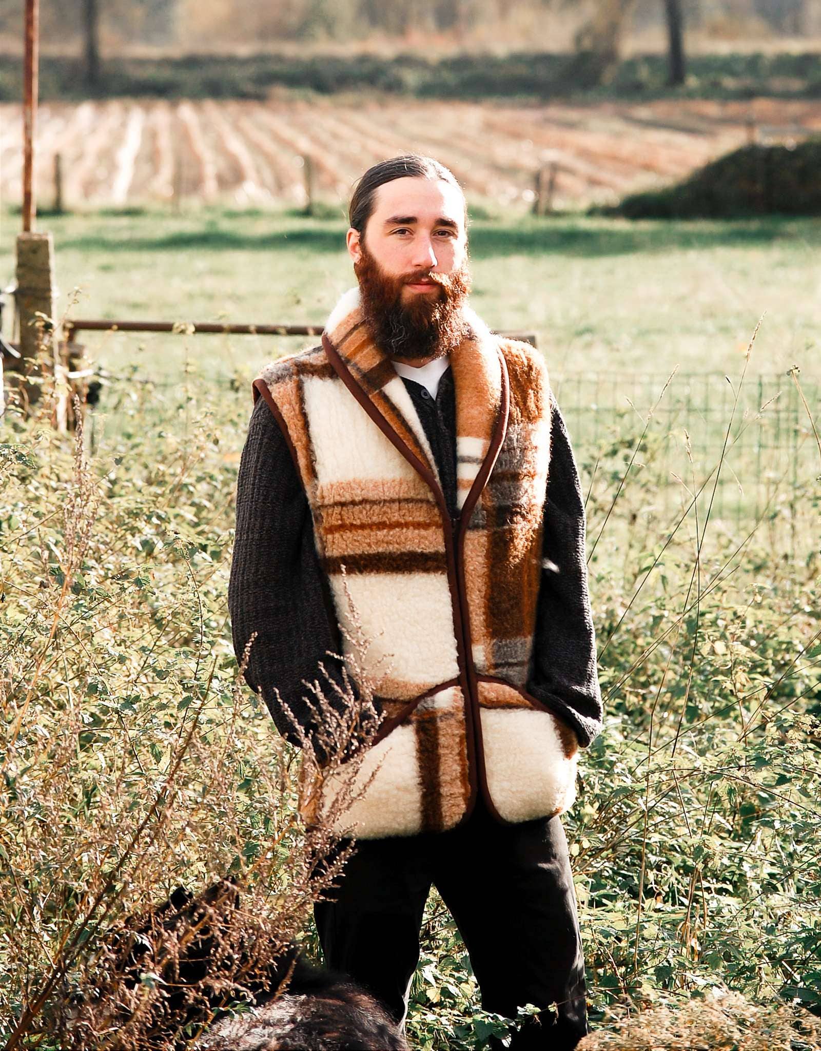 Wollen Bodywarmer - Mehrfarbig mit Reißverschluss