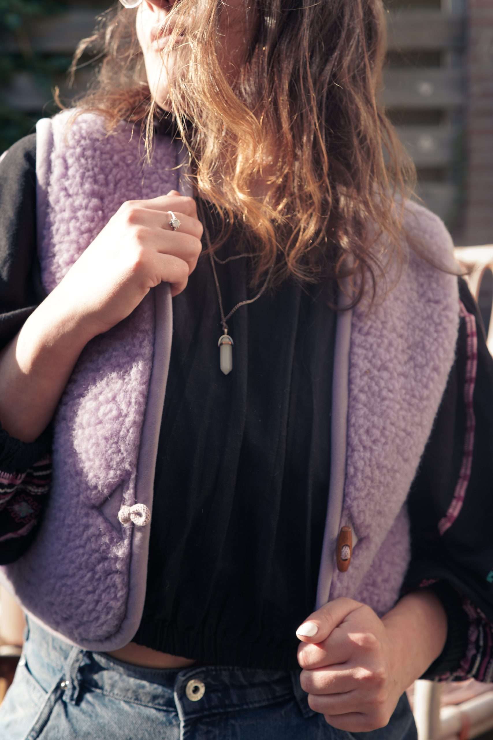 Woll-Bodywarmer - Lila Shorty