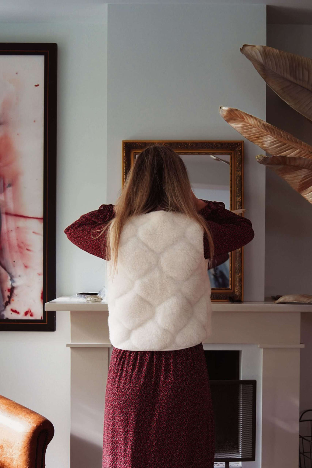 Wollen Bodywarmer - Flache Weiße Bubble Shorty