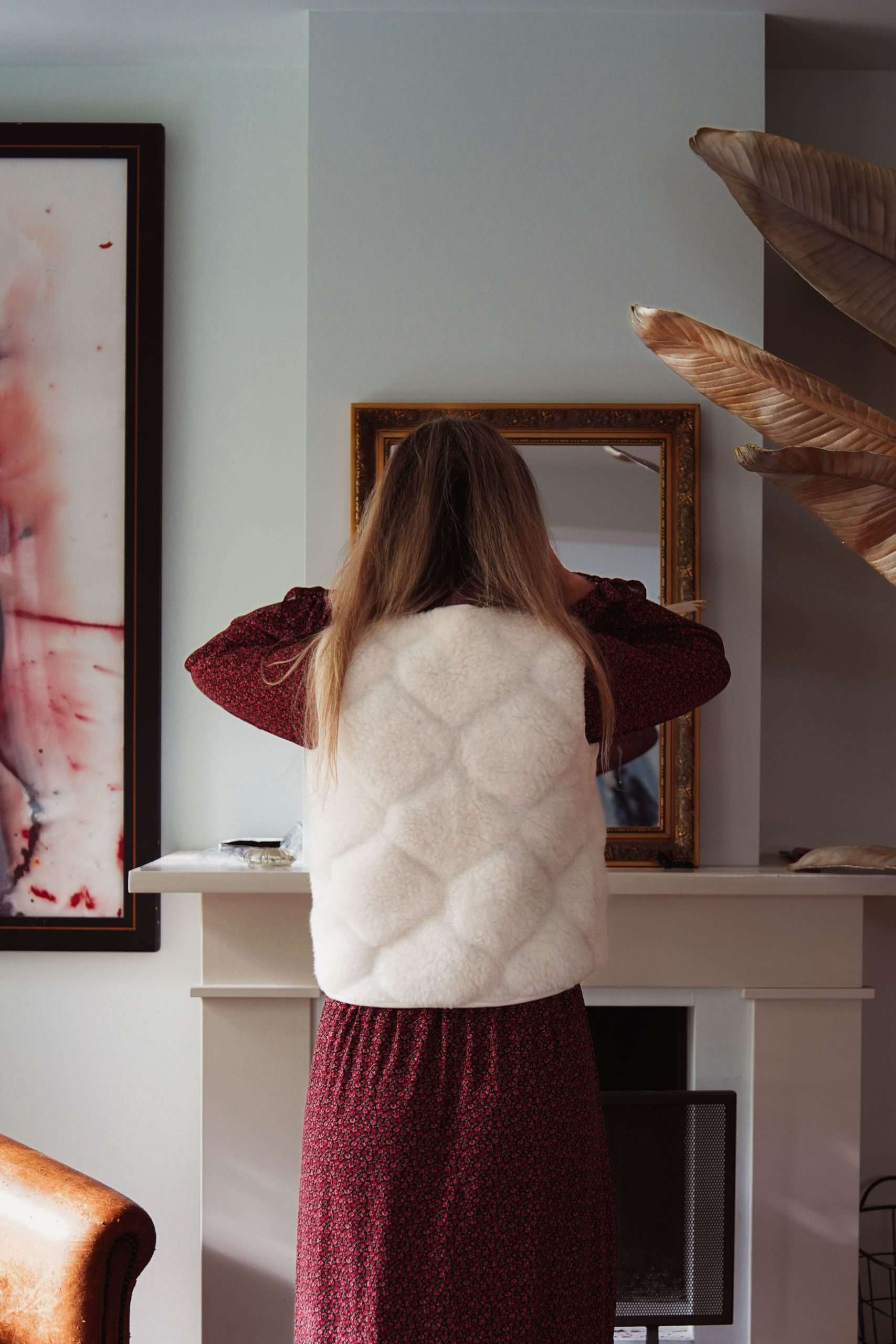 Wollen Bodywarmer - Flache Weiße Bubble Shorty