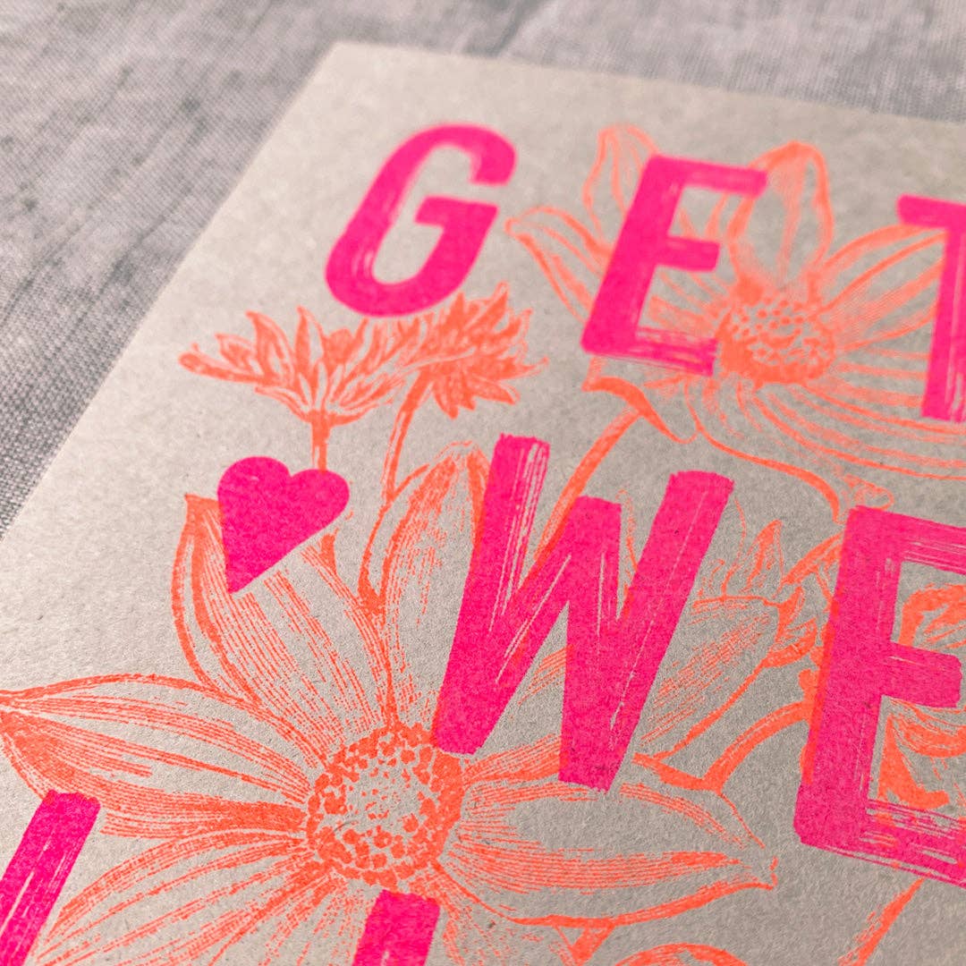 Postkarte / Get well soon / Ökopapier