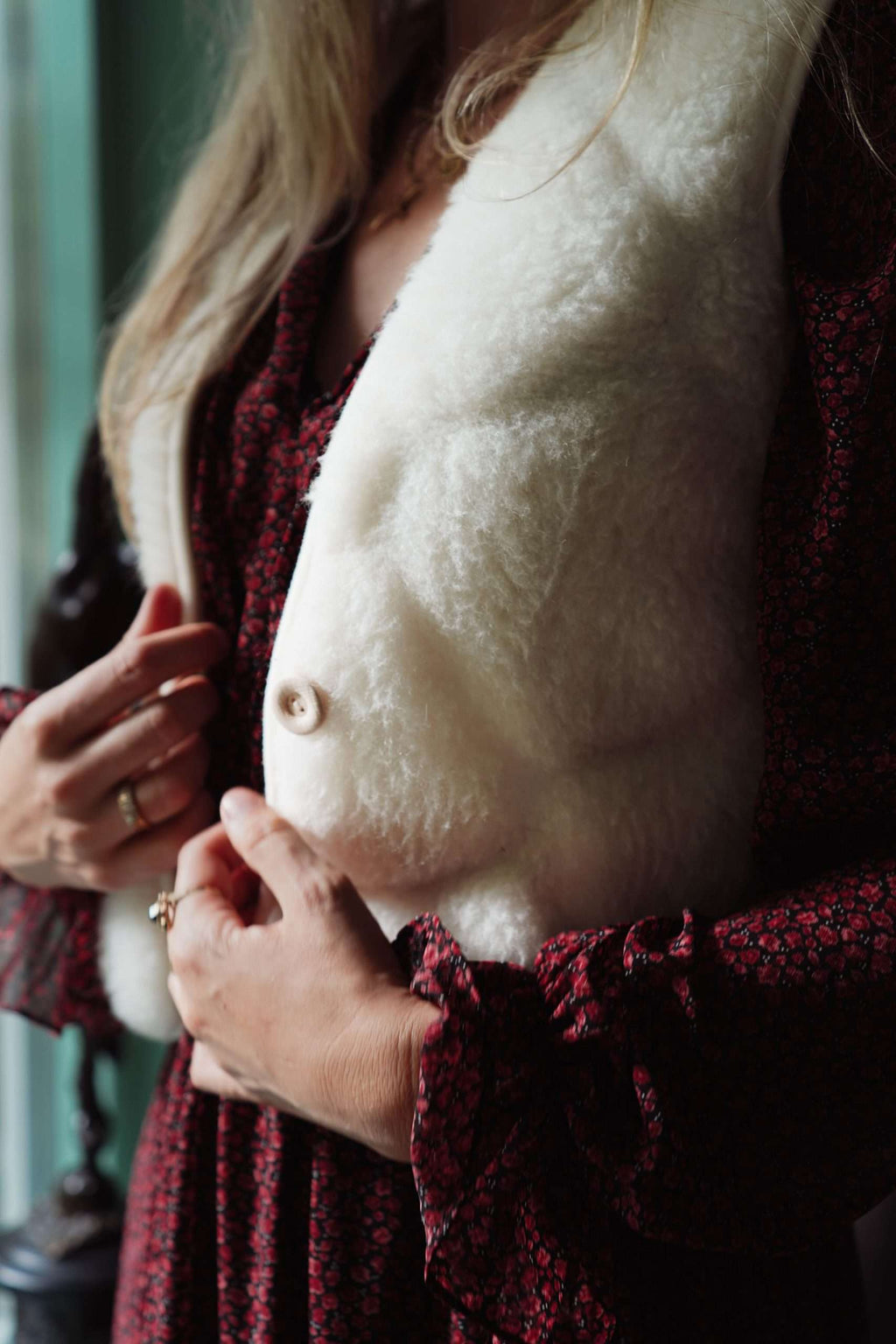 Wollen Bodywarmer - Flache Weiße Bubble Shorty