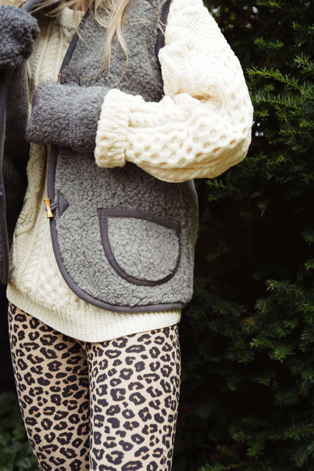 Wollen Bodywarmer - Schwarzer Tee