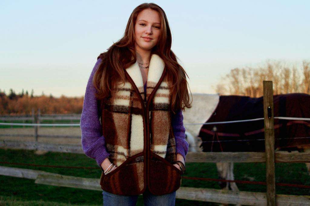 Wollen Bodywarmer - Mehrfarbig mit Reißverschluss