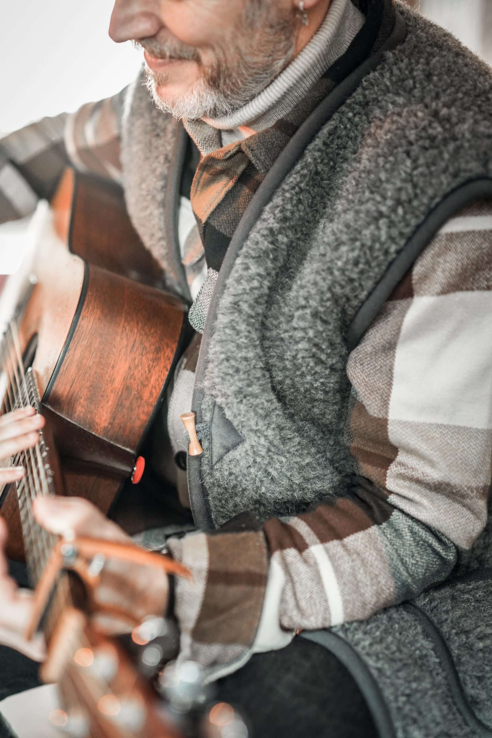 Wollen Bodywarmer - Schwarzer Tee