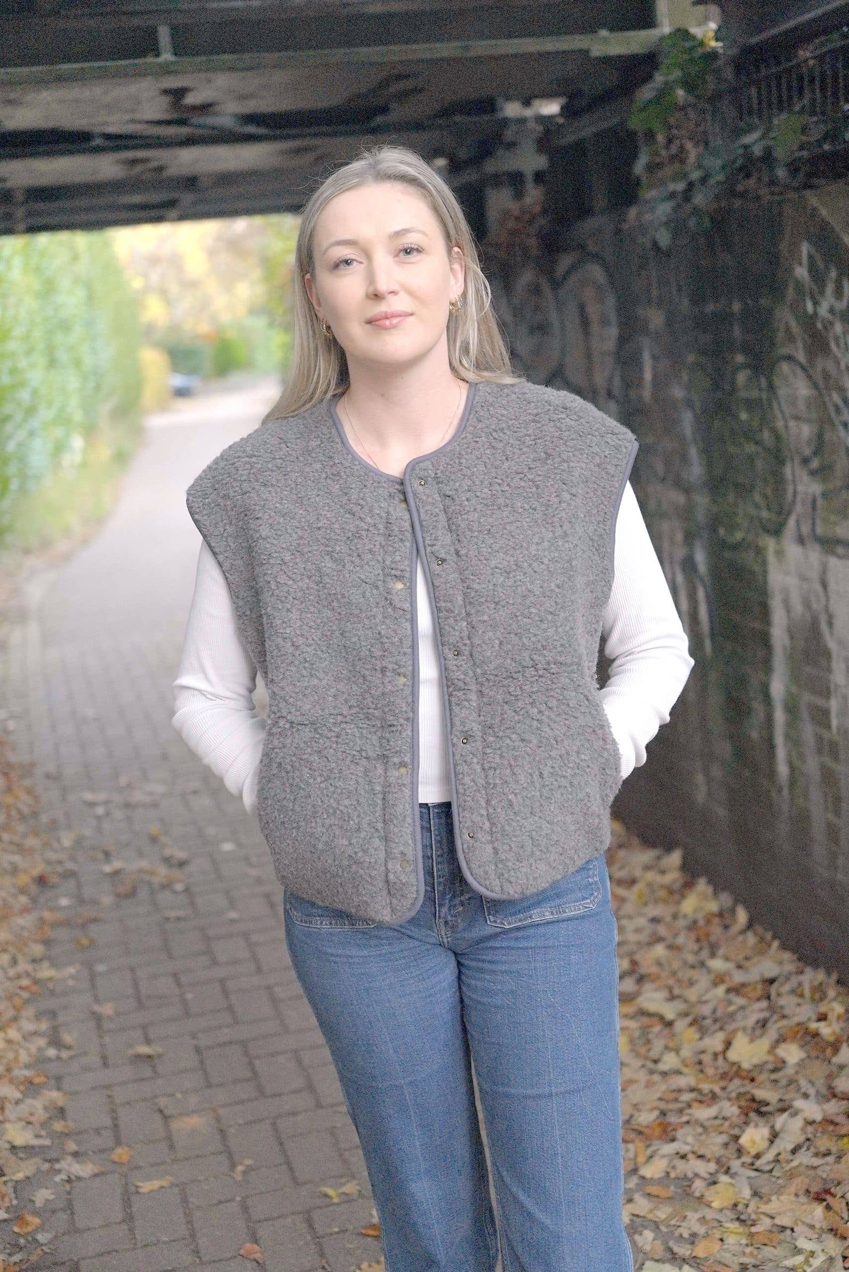 Wollen Bodywarmer - Nova Schwarzer Tee