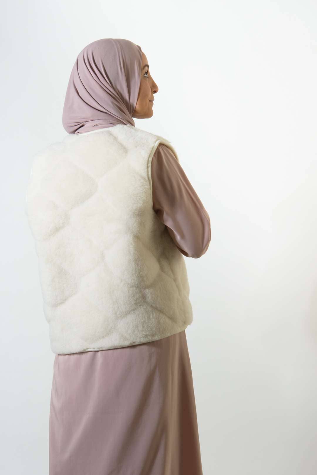 Wollen Bodywarmer - Flache Weiße Bubble Shorty