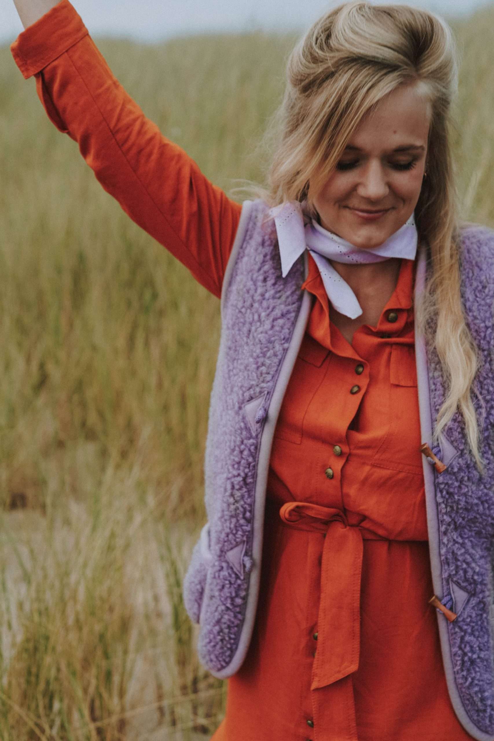 Wollen Bodywarmer - Lila