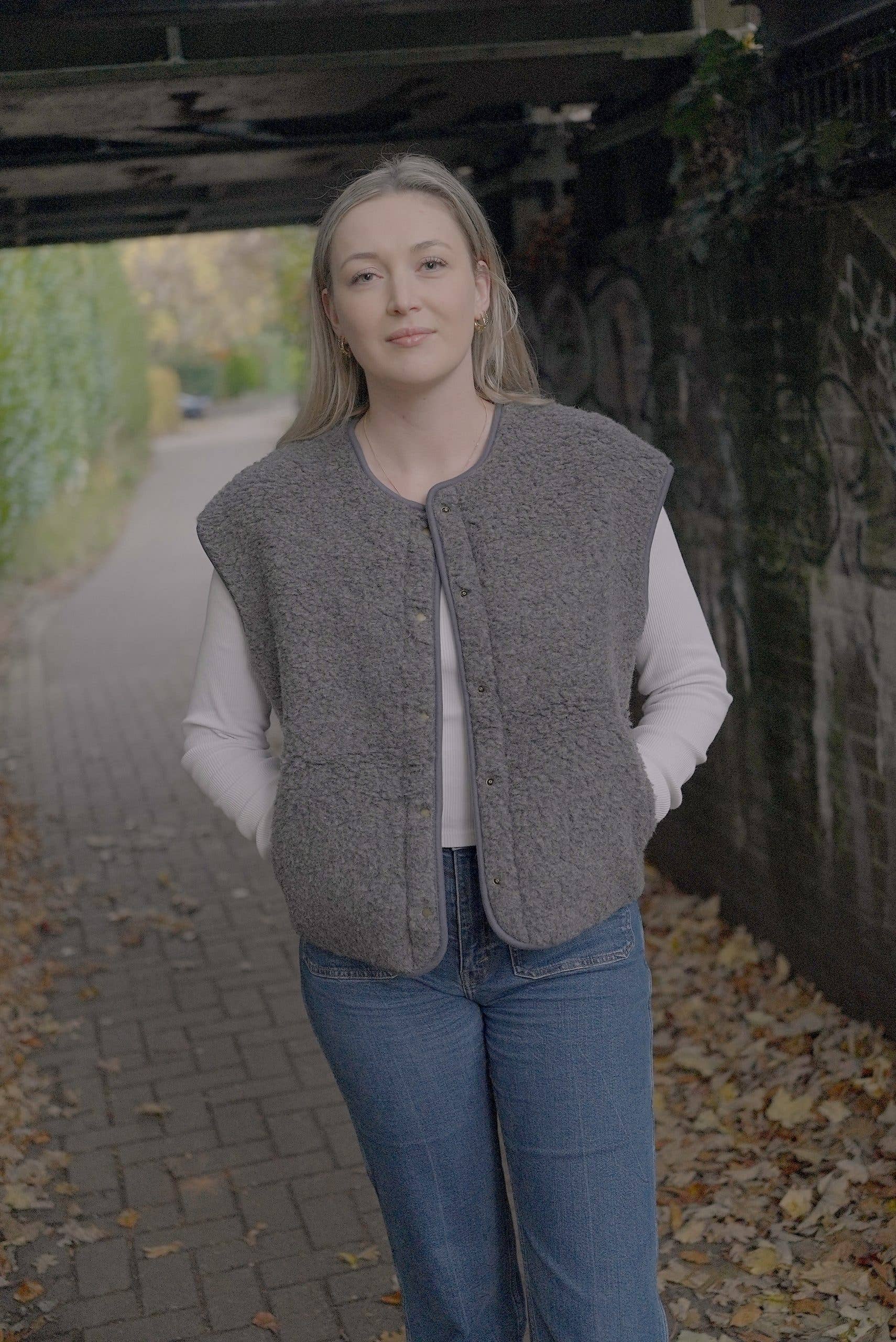 Wollen Bodywarmer - Nova Schwarzer Tee