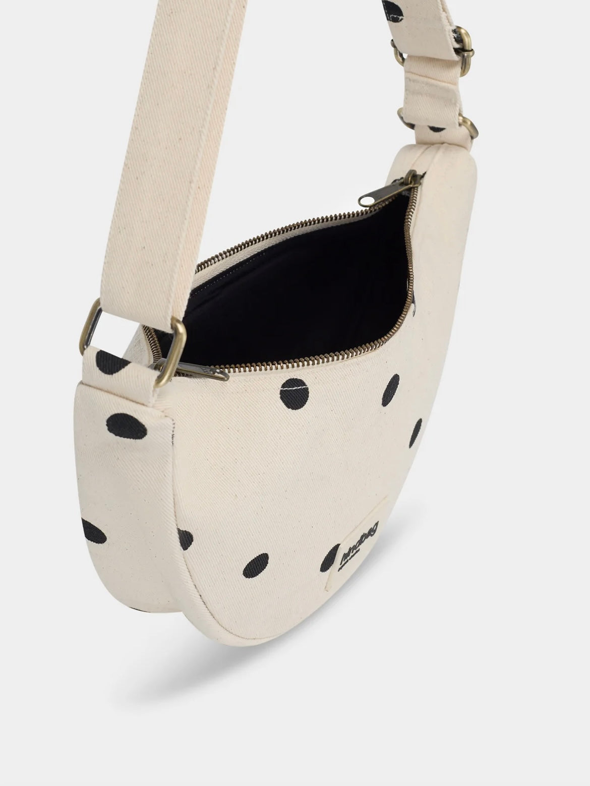 Andrea Halbmondtasche Punkte Ecru