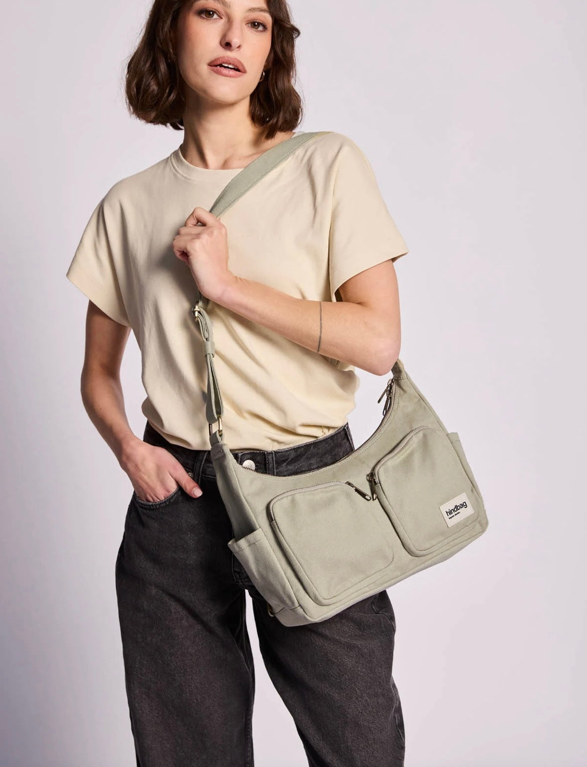 Mehrfachtaschen-Tasche Emile Tonerde-Grün