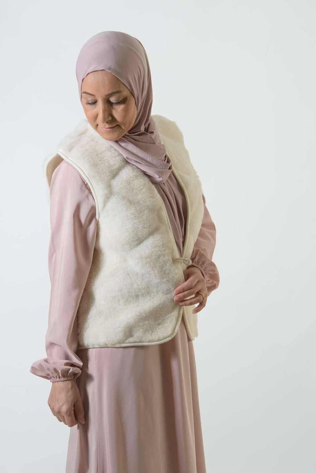 Wollen Bodywarmer - Flache Weiße Bubble Shorty