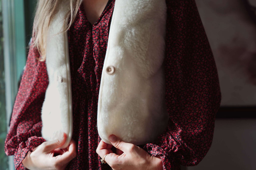 Wollen Bodywarmer - Flache Weiße Bubble Shorty