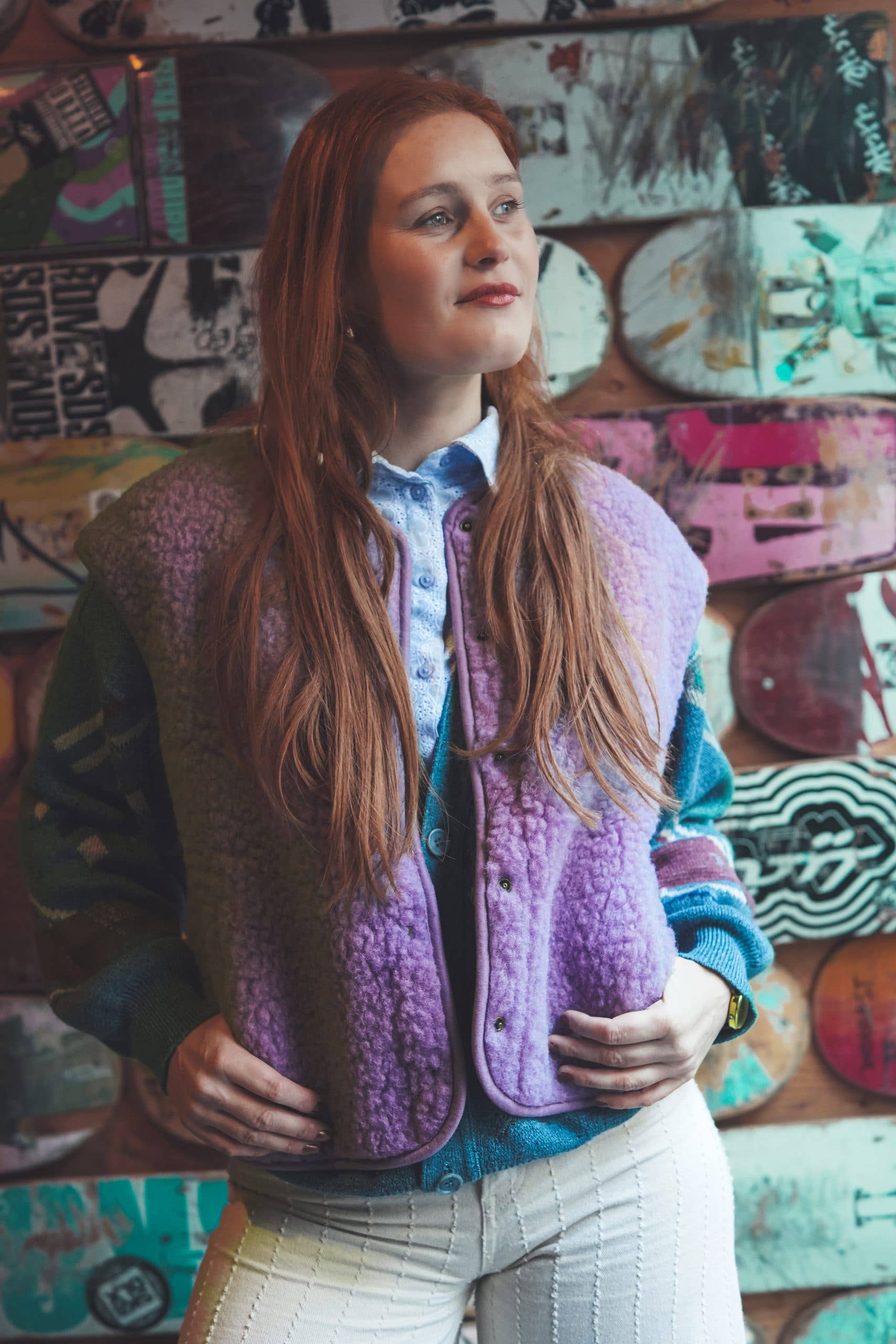 Wollen Bodywarmer - Nova Lila