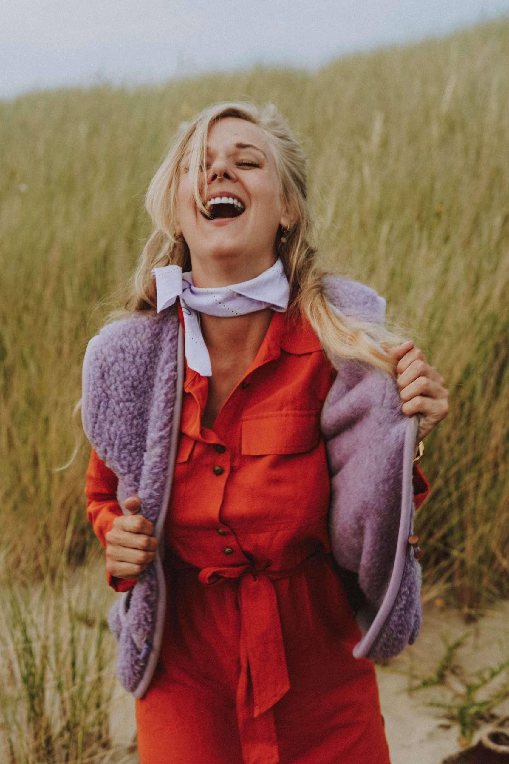 Wollen Bodywarmer - Lila