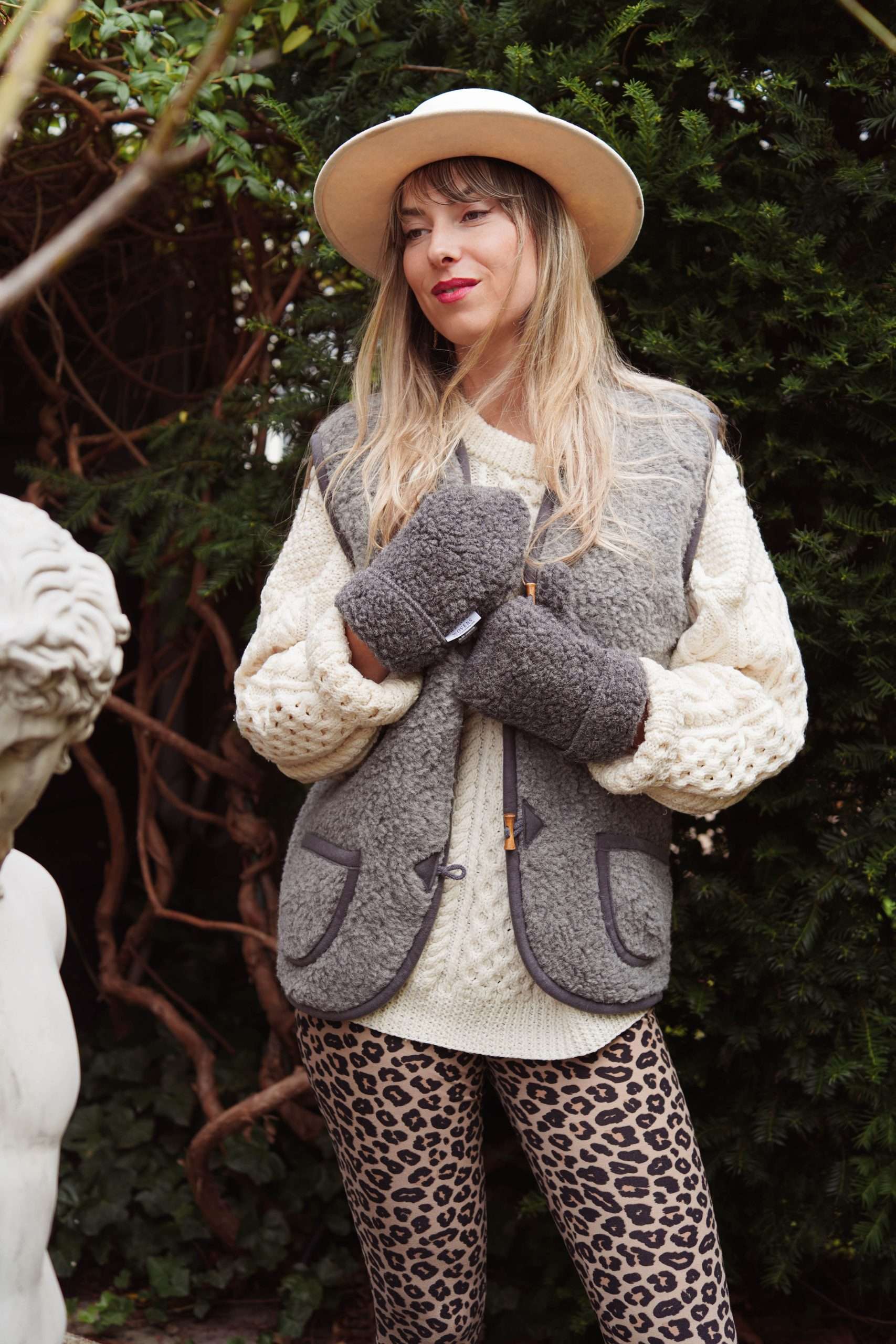 Wollen Bodywarmer - Schwarzer Tee